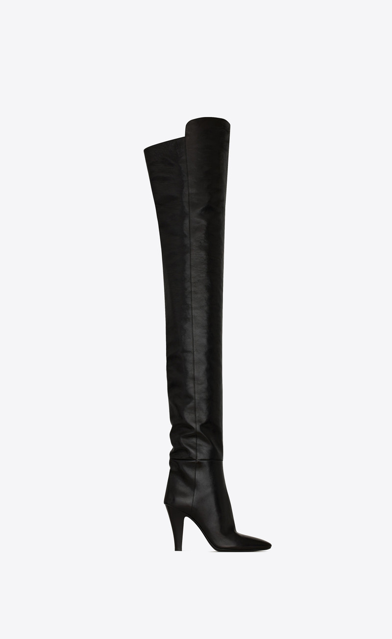 betty over-the-knee boots in shiny grained leather 1
