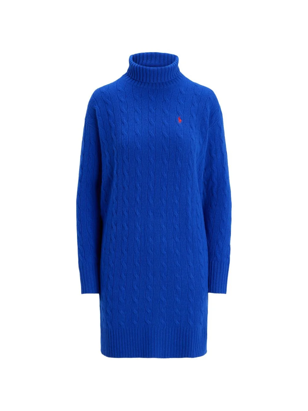 cable-knit roll-neck mini dress - 1
