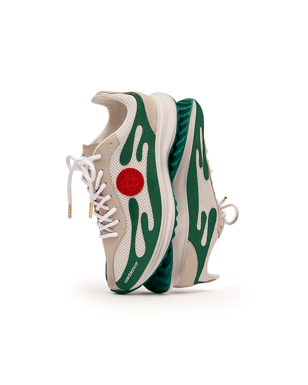 Men's White & Green Stade Sneaker | Casablanca Paris - 3