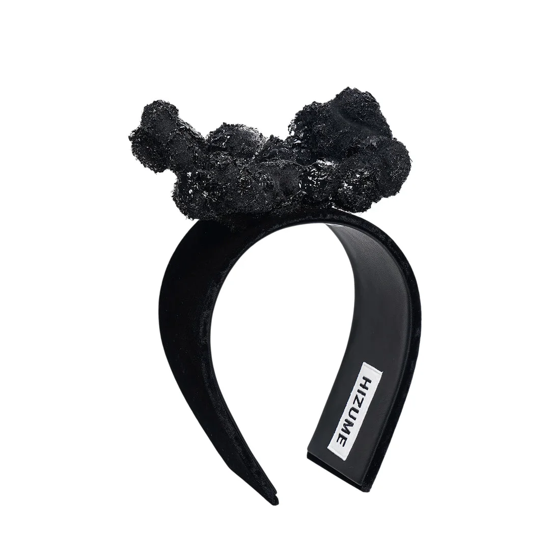 Black Embellished Bow Headband - 1