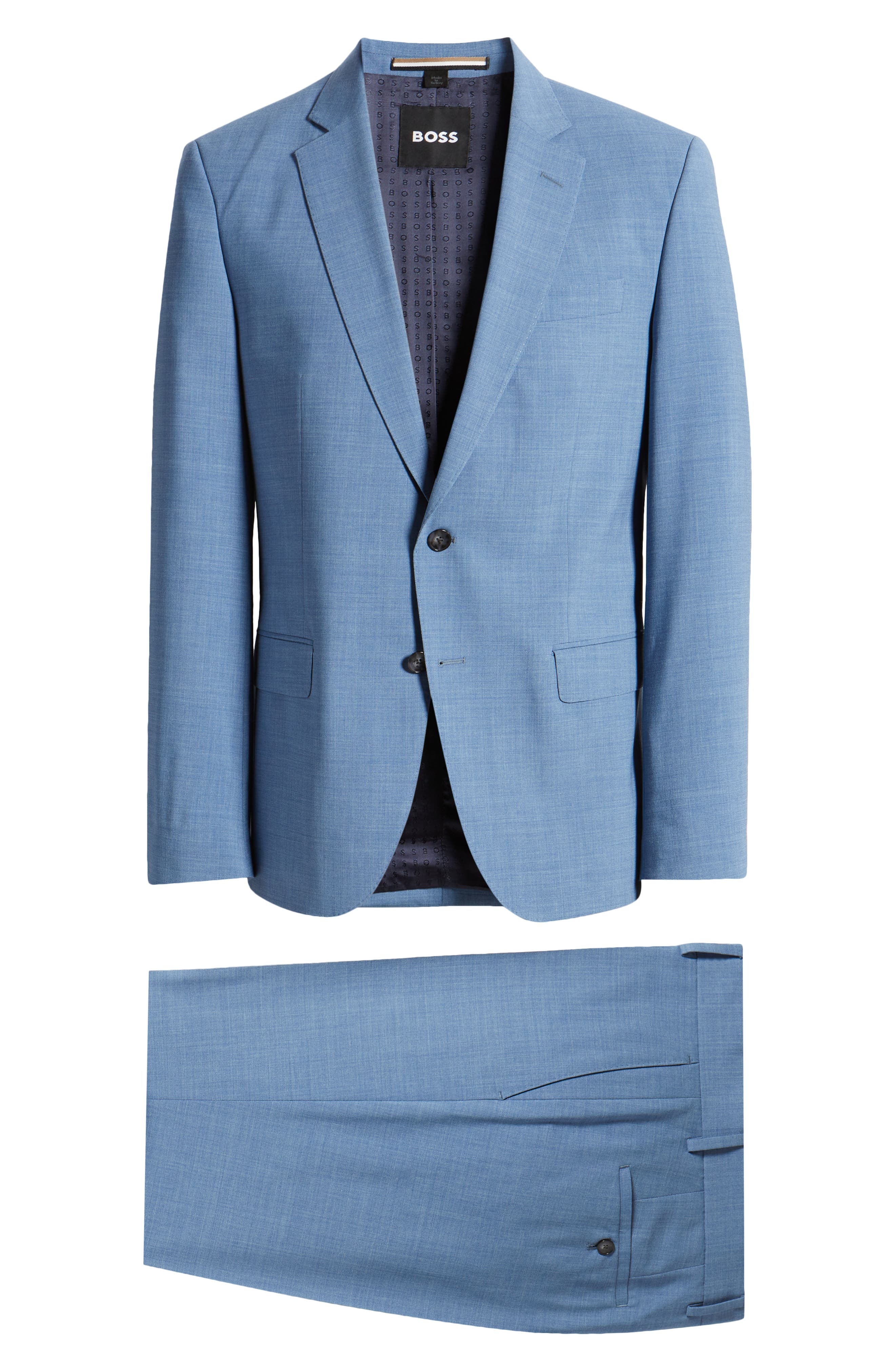 BOSS Huge Stretch Wool Suit in Open Blue at Nordstrom - 8