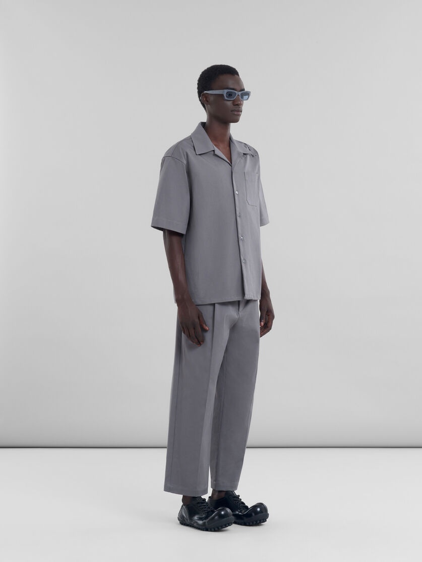 GREY COTTON BOWLING SHIRT - 5