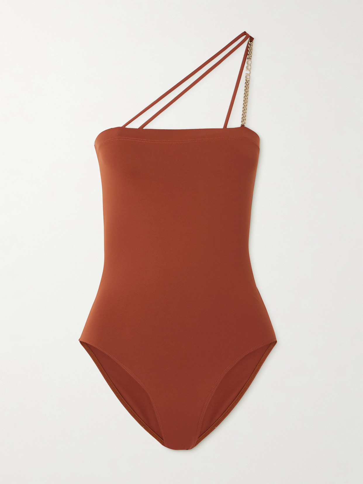 One-shoulder Chain-embellished Swimsuit - 1