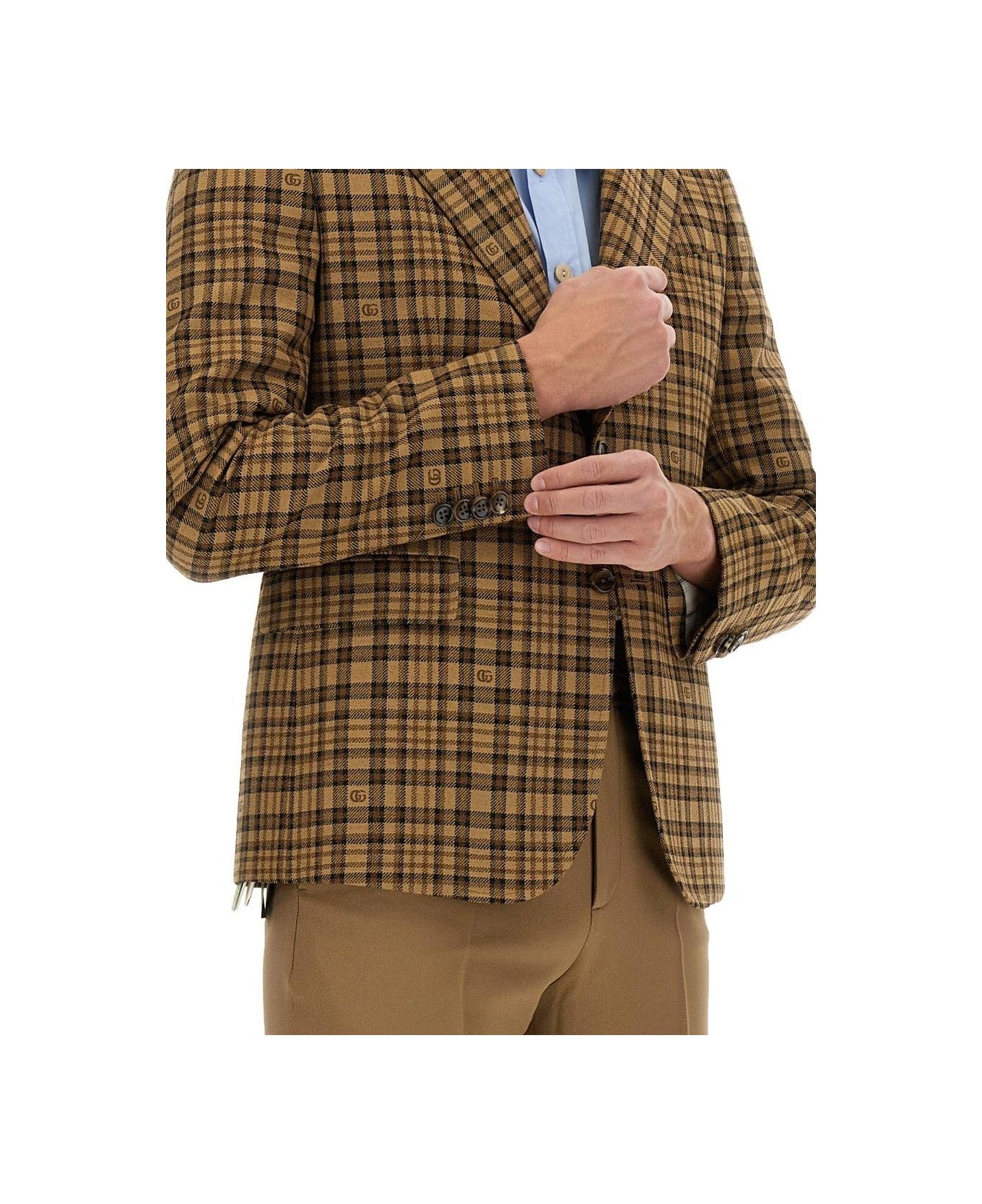 Checkered Button-up Jacket - 4