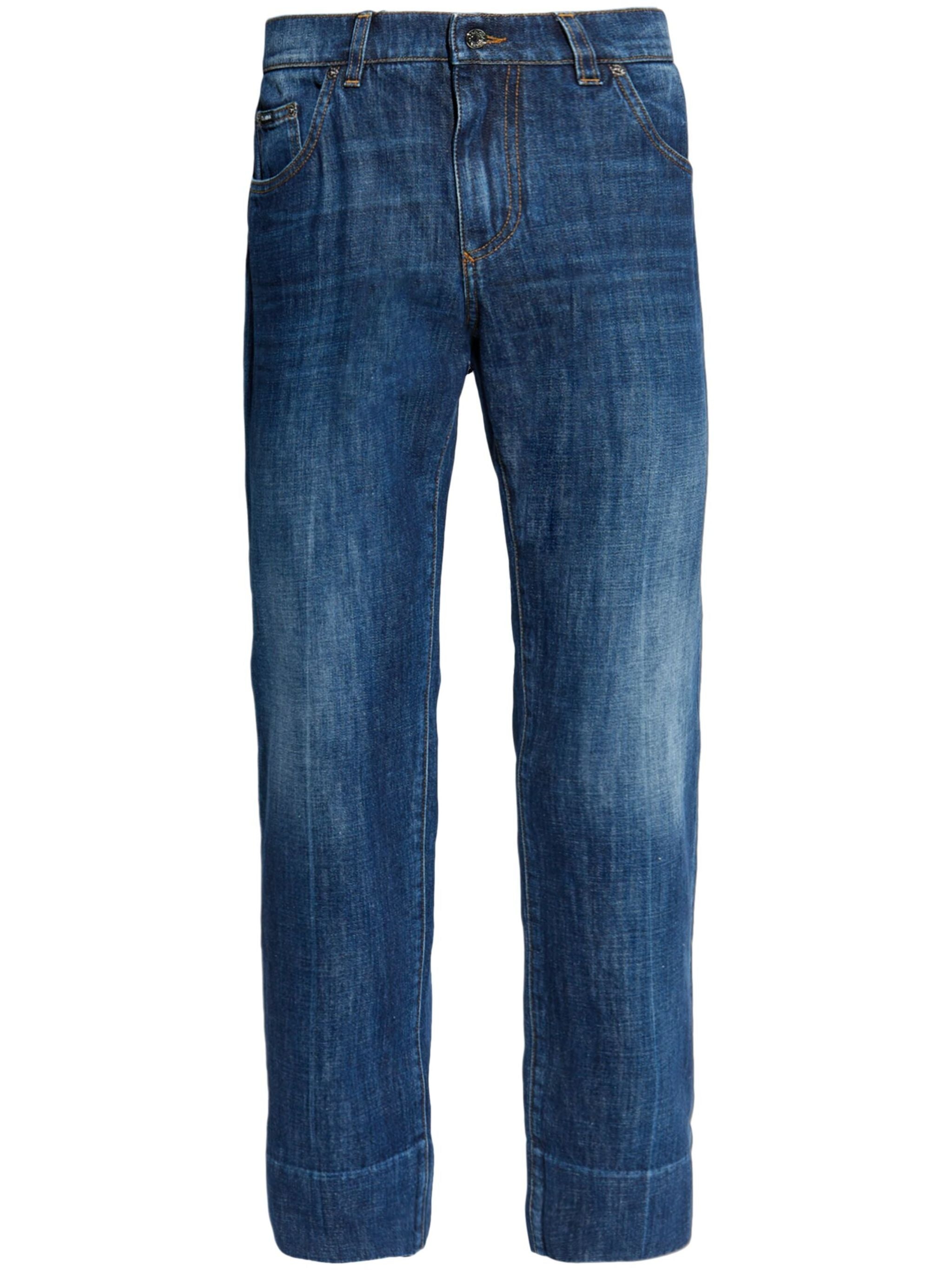 LOGO-PLAQUE STRAIGHT-LEG JEANS - 1