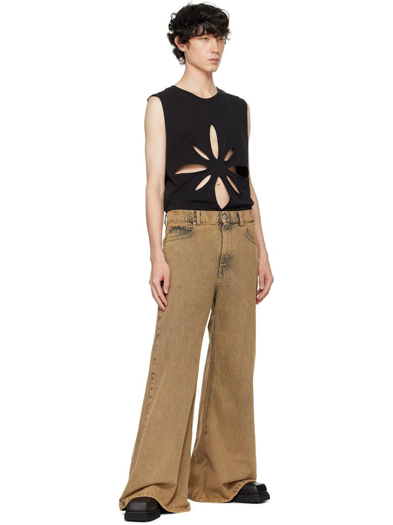 KUSIKOHC Brown Oversized Jeans outlook