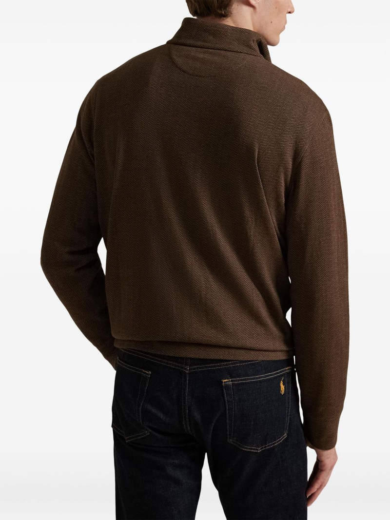 herringbone half zip sweater 4