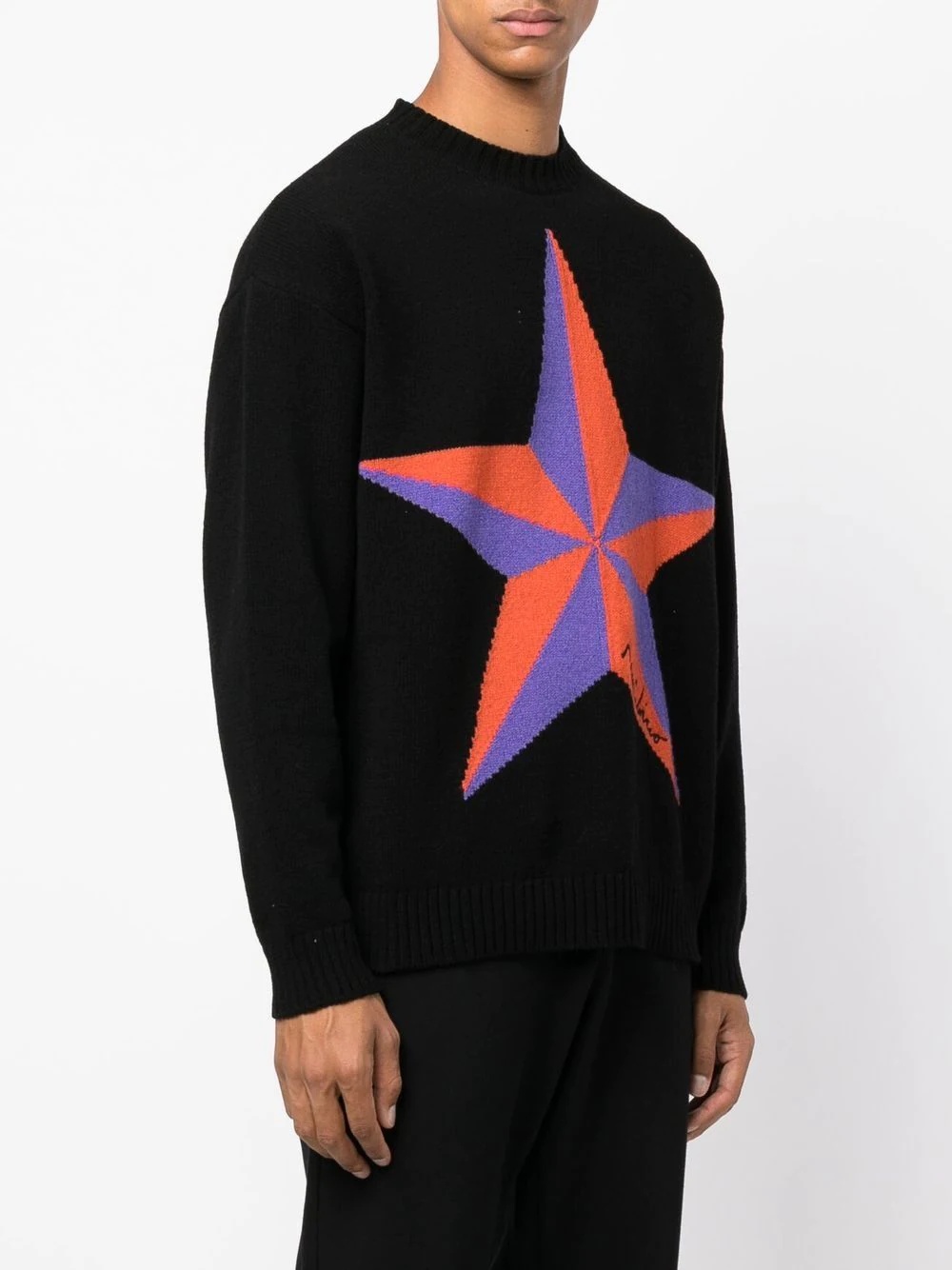 logo embroidered crew-neck jumper - 3