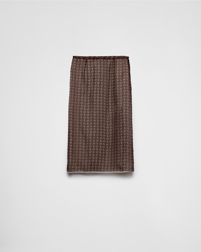 Printed chiffon midi-skirt 1