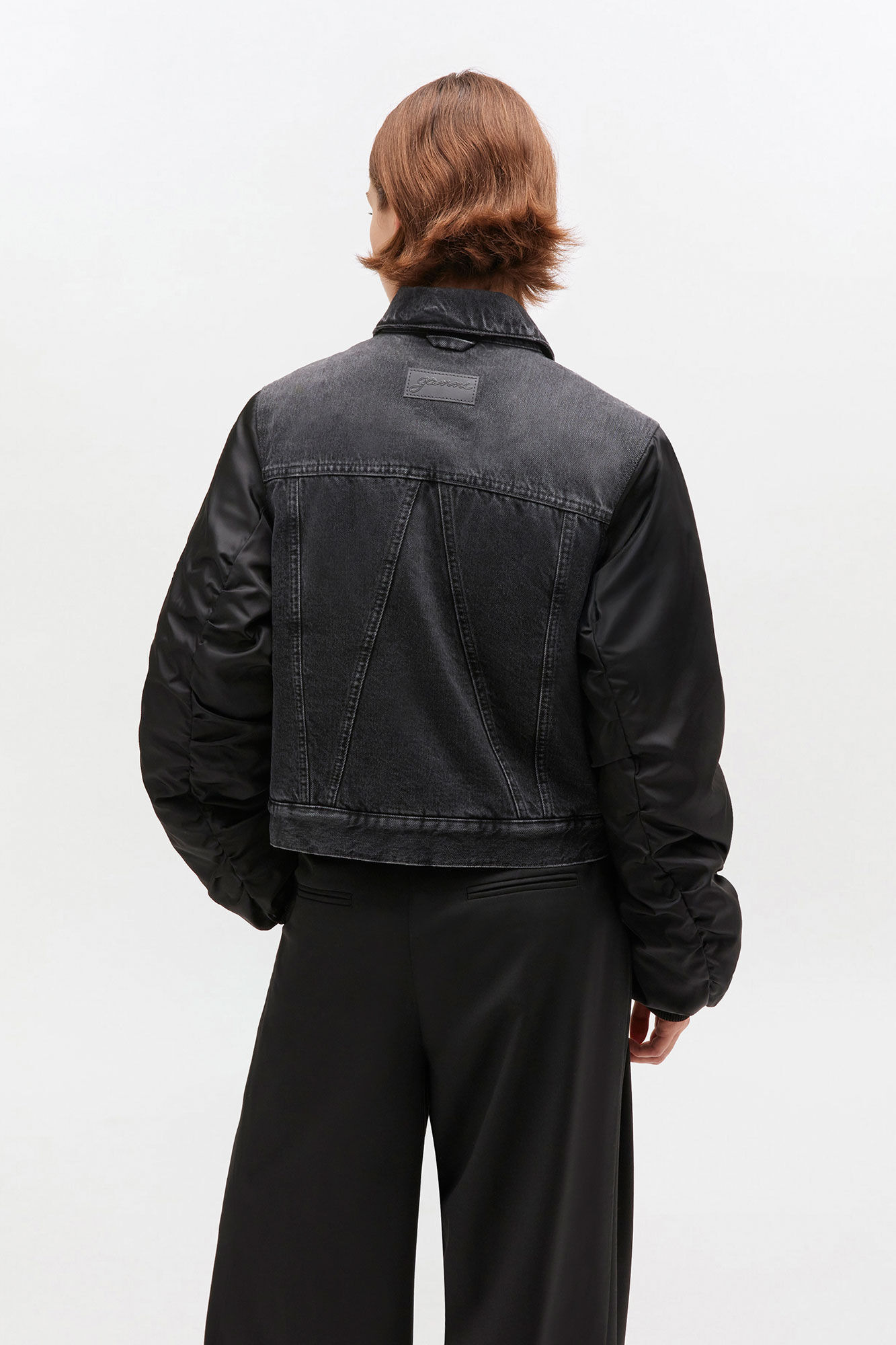 BLACK RIGID DENIM JACKET - 4