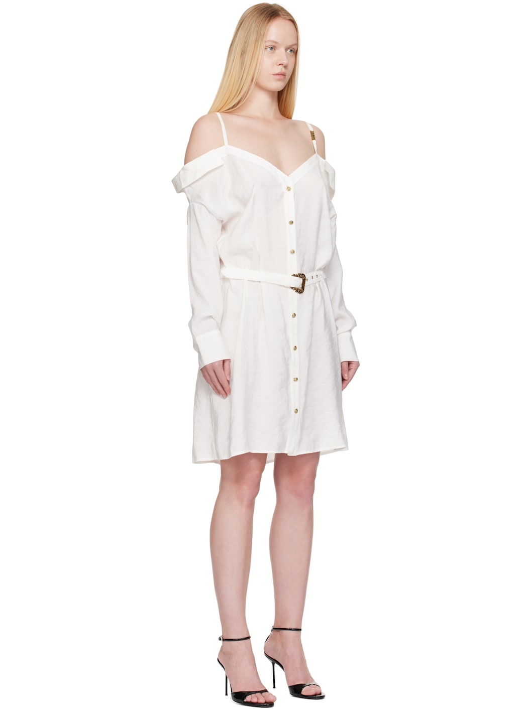 White Off-the-Shoulder Minidress - 2