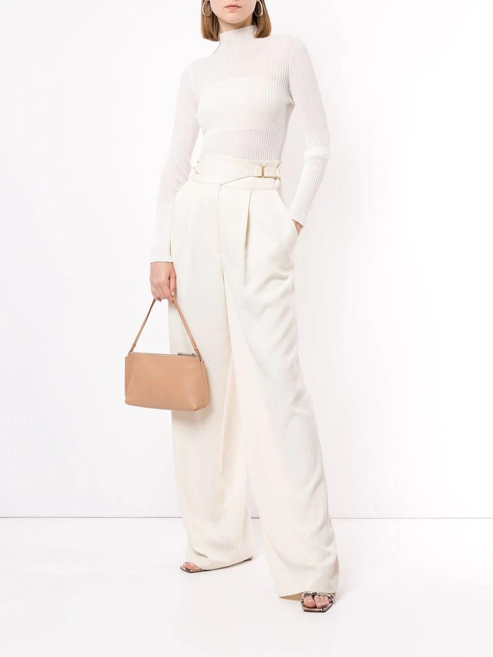 draped interlock trousers - 2