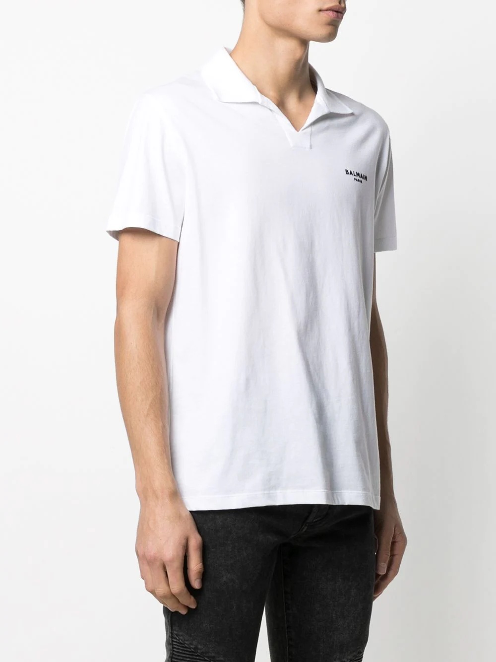 flocked logo polo shirt - 3