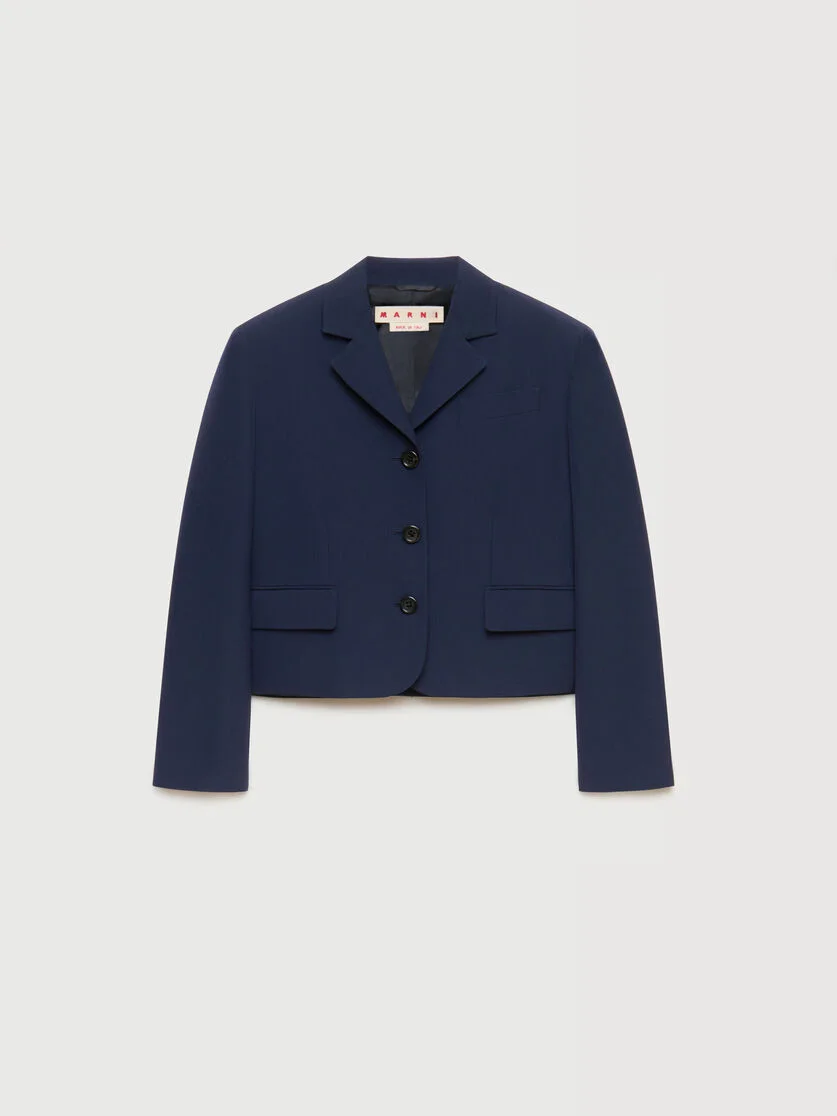 DEEP BLUE TECHNO WOOL JACKET - 1