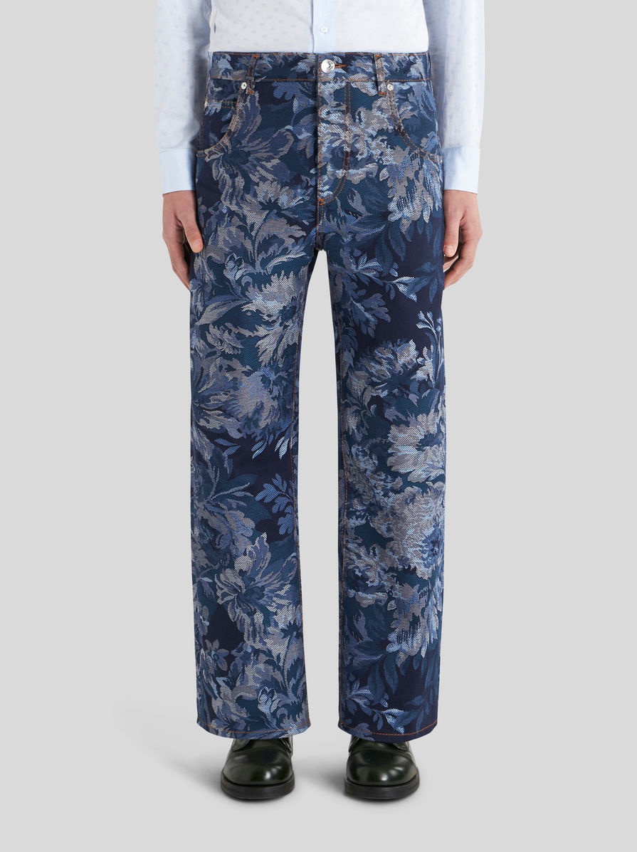 FOLIAGE JACQUARD JEANS - 2