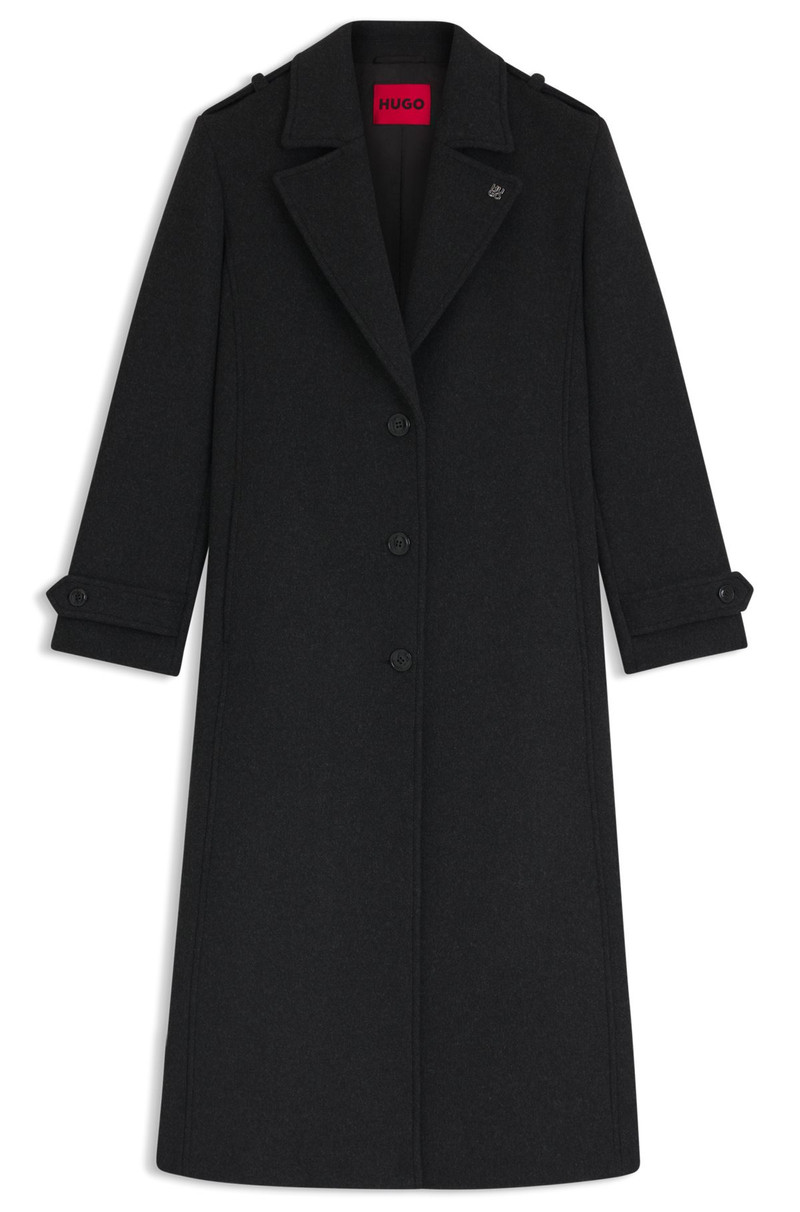 RELAXED-FIT LONG-LENGTH COAT WITH STACKED-LOGO RIVET 1
