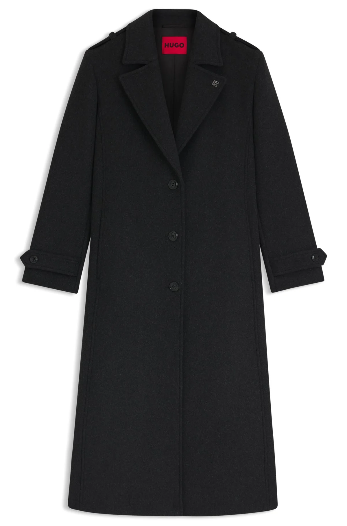RELAXED-FIT LONG-LENGTH COAT WITH STACKED-LOGO RIVET - 1