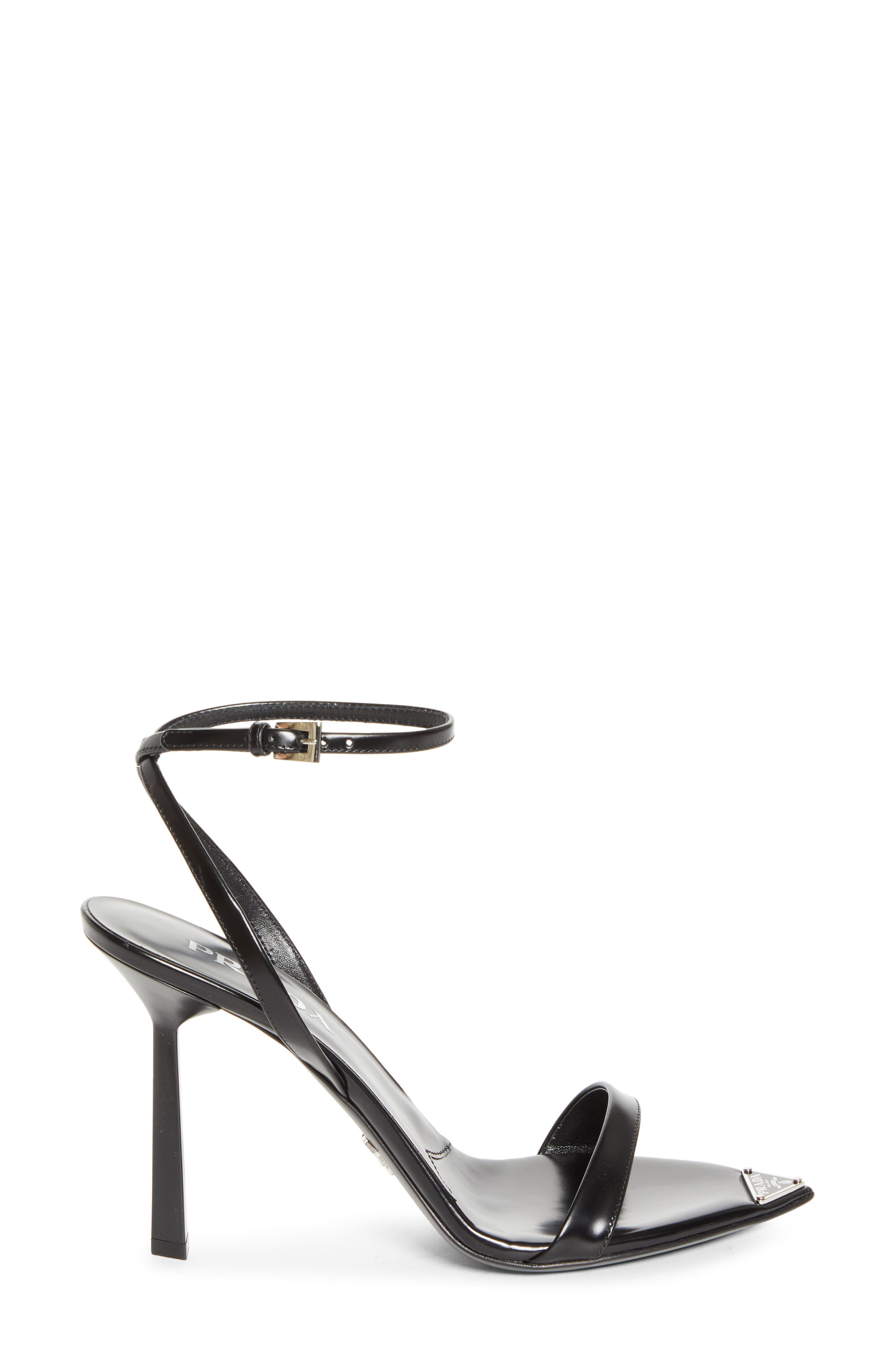 Prada Pointed Toe Logo Sandal in Nero at Nordstrom - 3