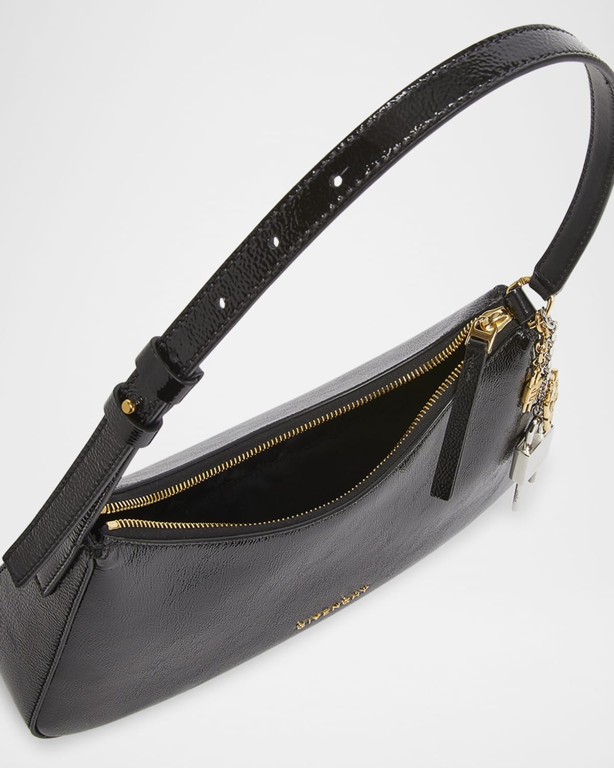 【送料&関税込】Givenchy Lucky Lockleather Shoulder Bag Black Small Lucky Lock Bag by Givenchy on Sale