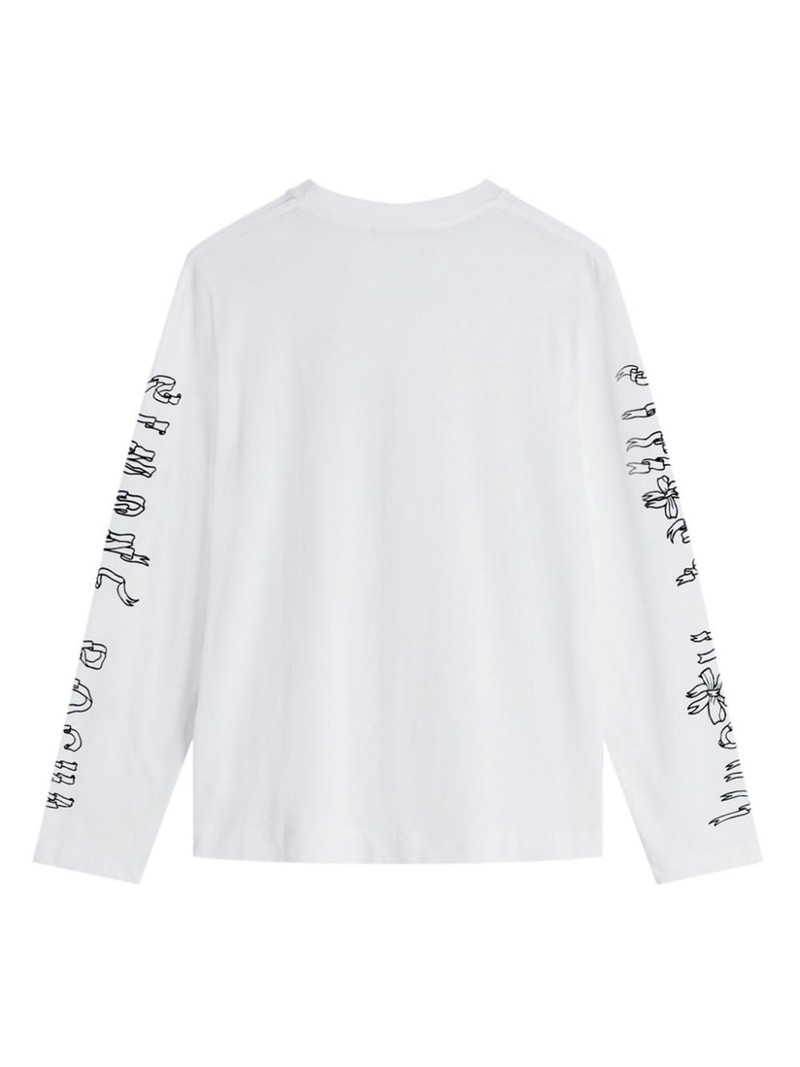 Simone Rocha graphic logo-print cotton top outlook