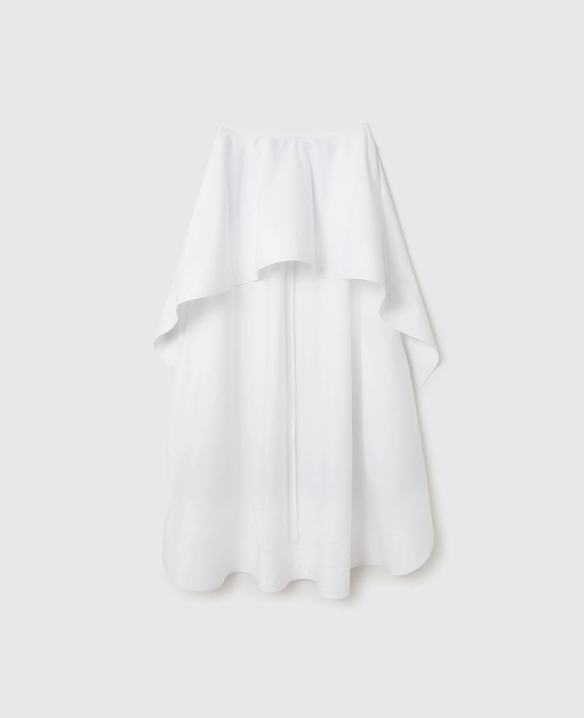 Cotton Poplin Asymmetric Frill Skirt - 1