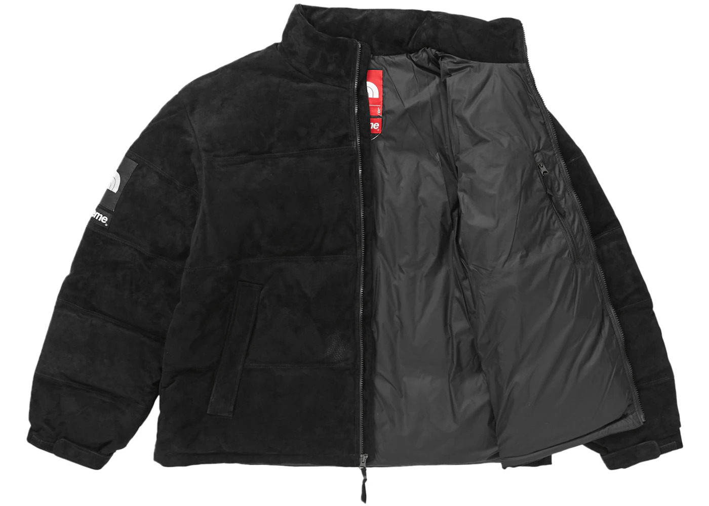 Supreme The North Face Suede Nuptse Jacket Black - 2