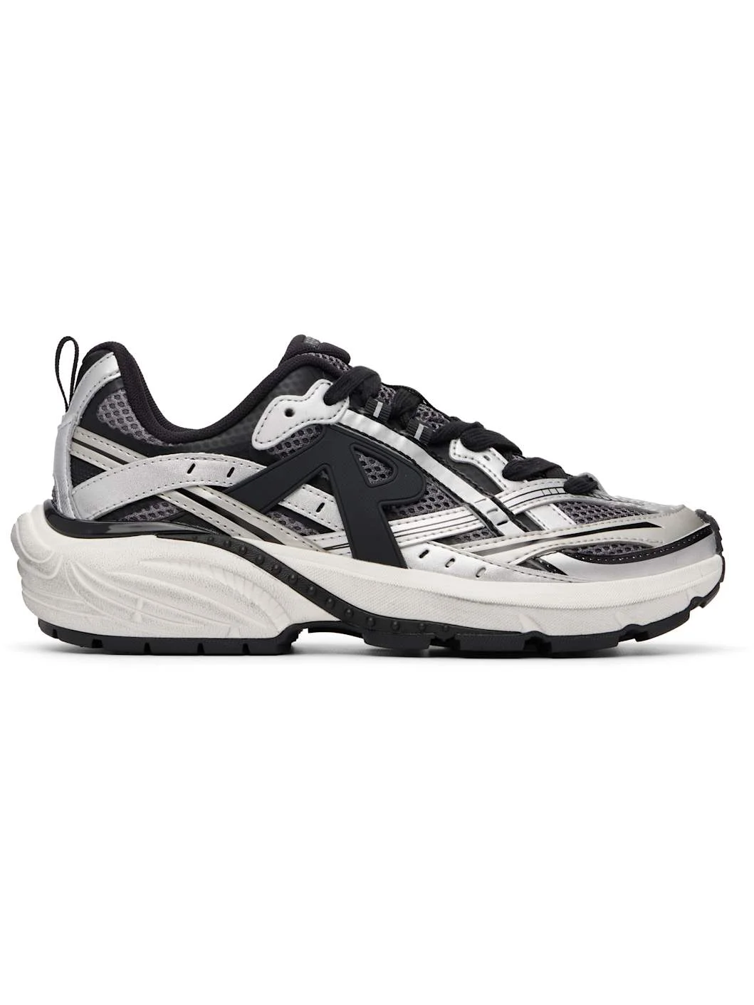 Silver & Black Storm Runner Sneakers - 1