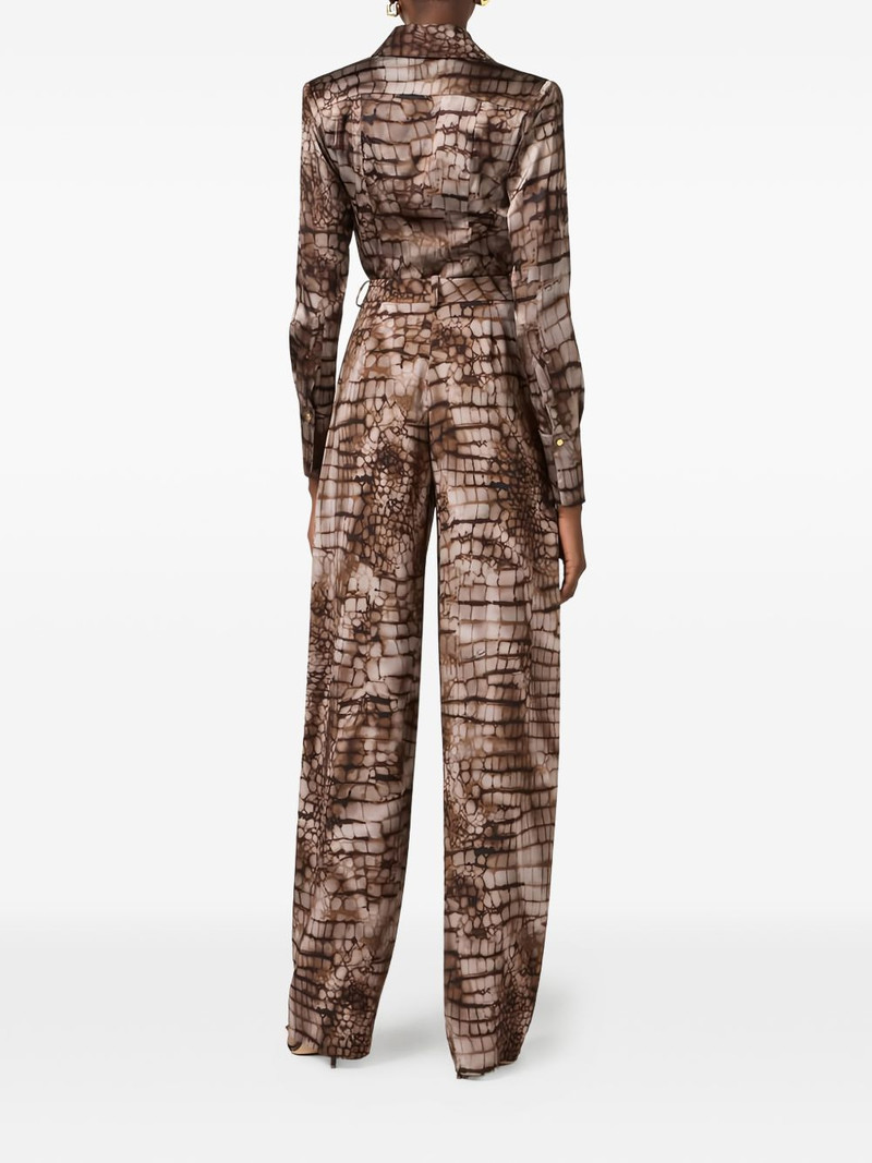 alligator-print buttoned trousers 3