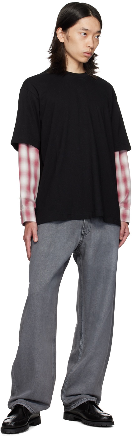 Black Layered Long Sleeve T-Shirt - 4