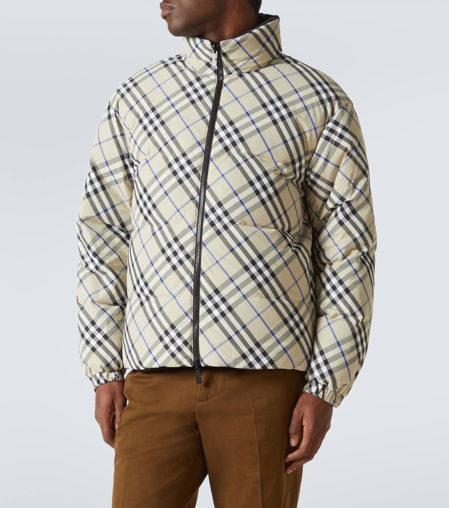 Checked quilted jacket - 3