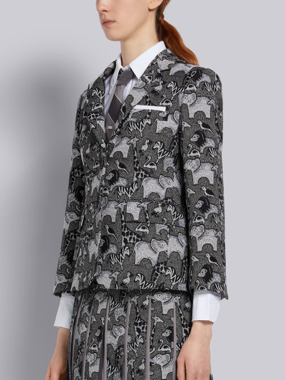 Thom Browne Medium Grey Animal Icon Tapestry Jacquard Classic Jacket outlook