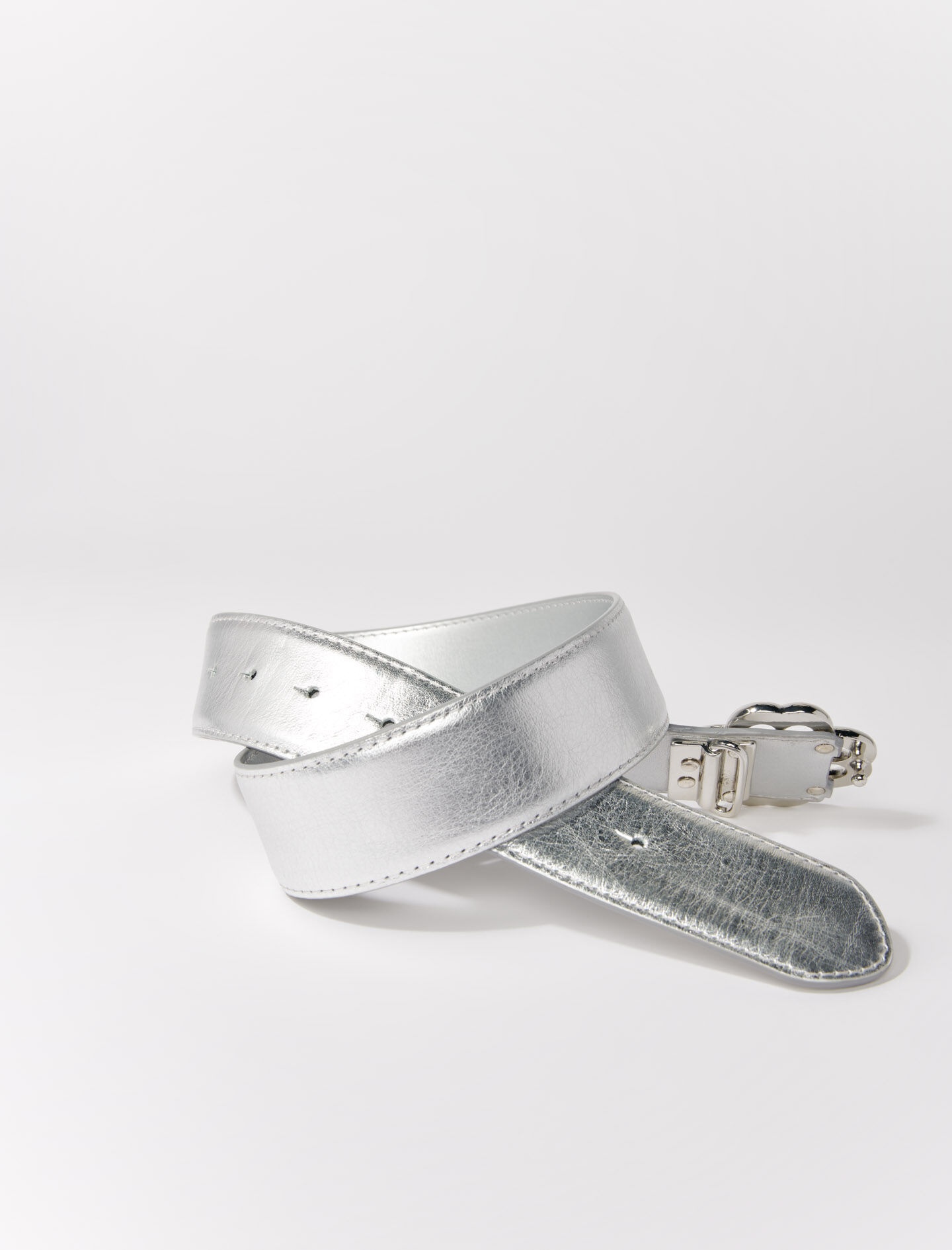 Clover belt in metallic leather - 4