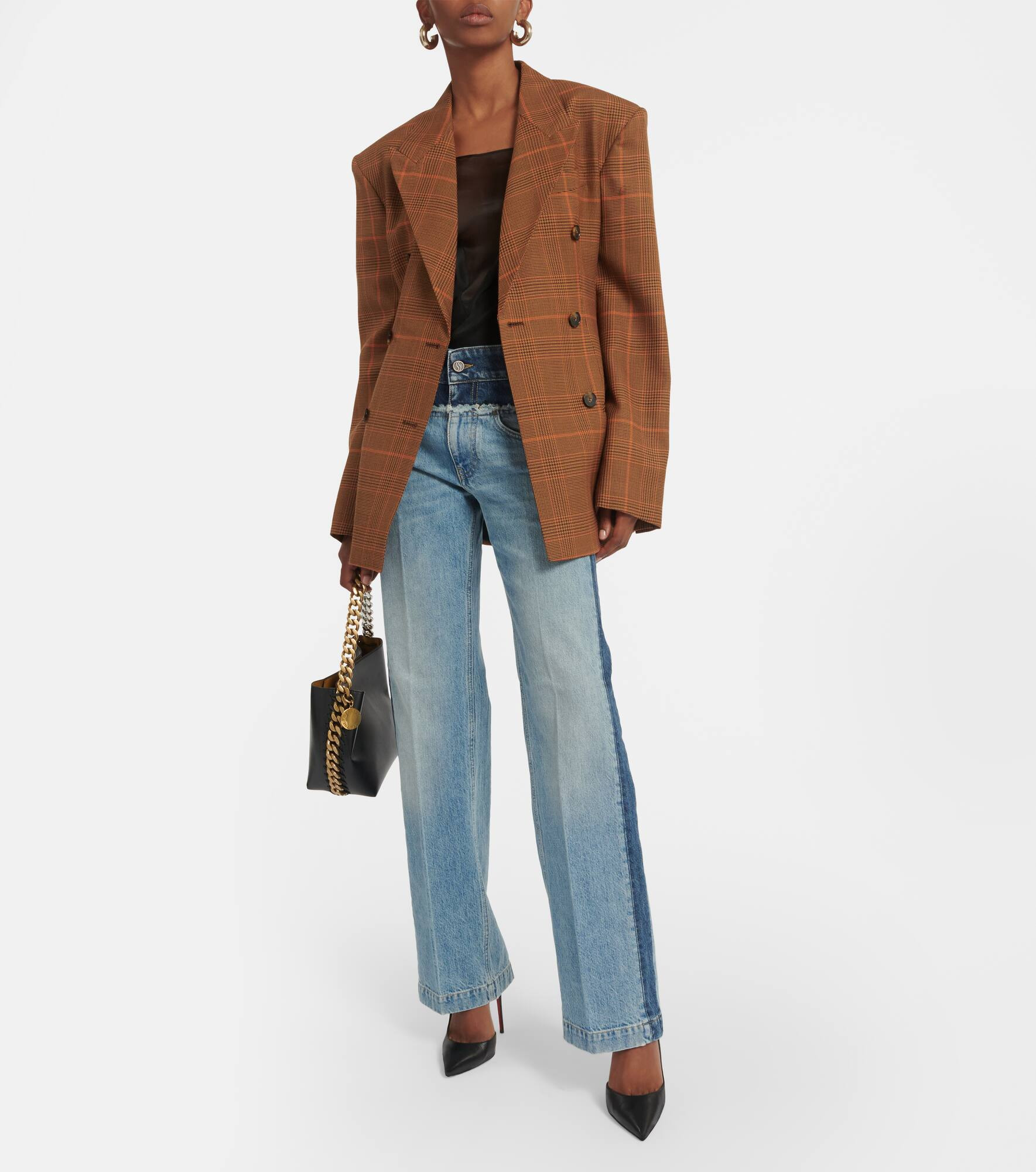 Paneled high-rise wide-leg jeans - 2