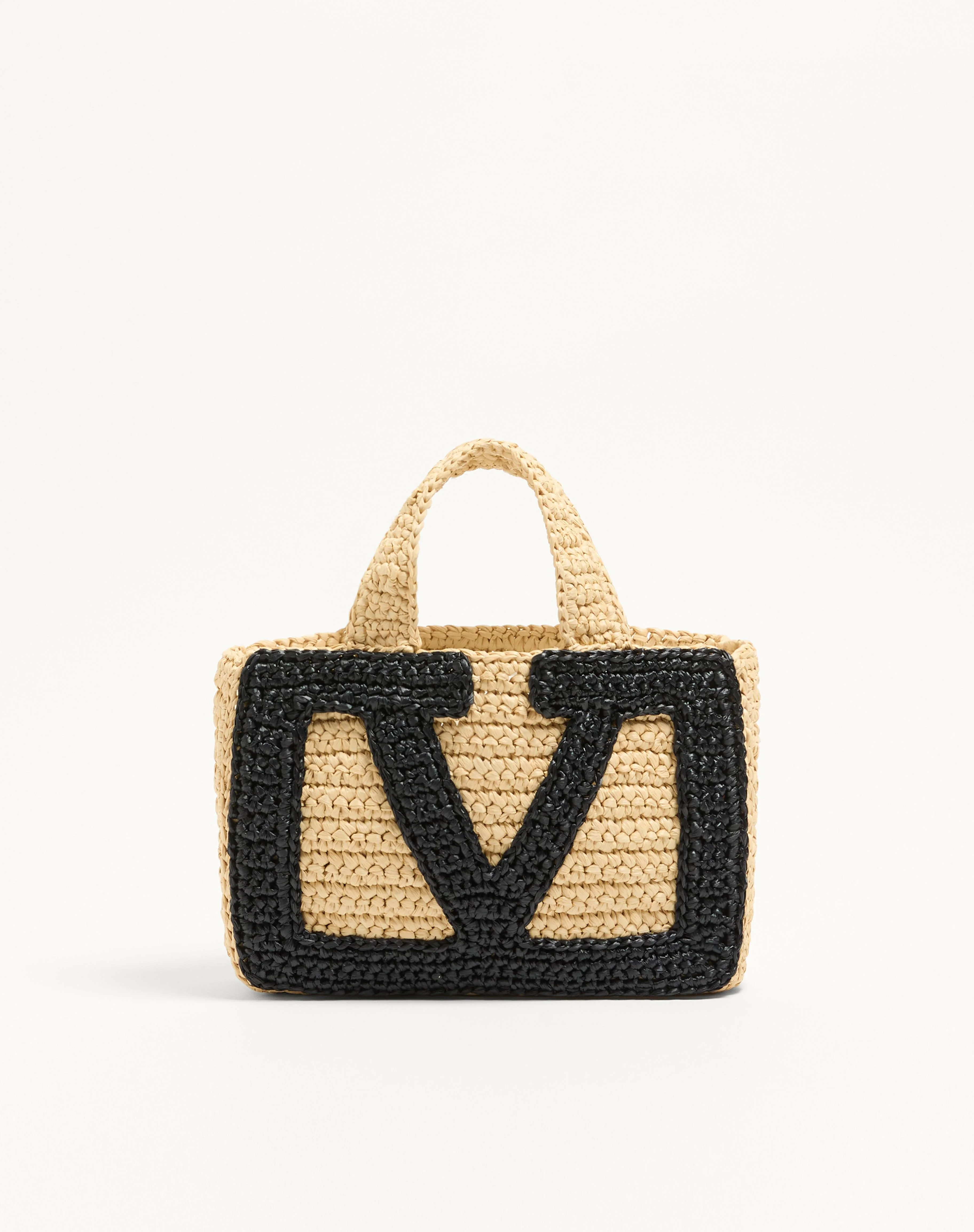 VALENTINO GARAVANI VIVA SUPERSTAR SMALL SYNTHETIC RAFFIA SHOPPING BAG - 1