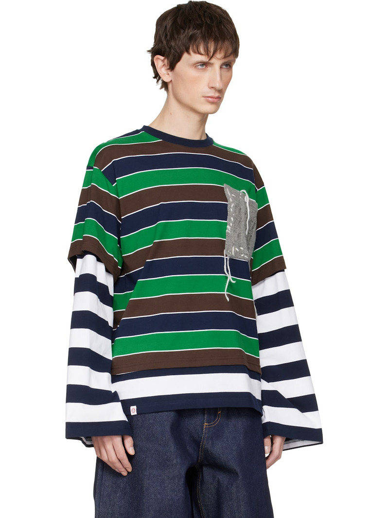 Multicolor Patch Long Sleeve 2-In-1 T-shirt 2