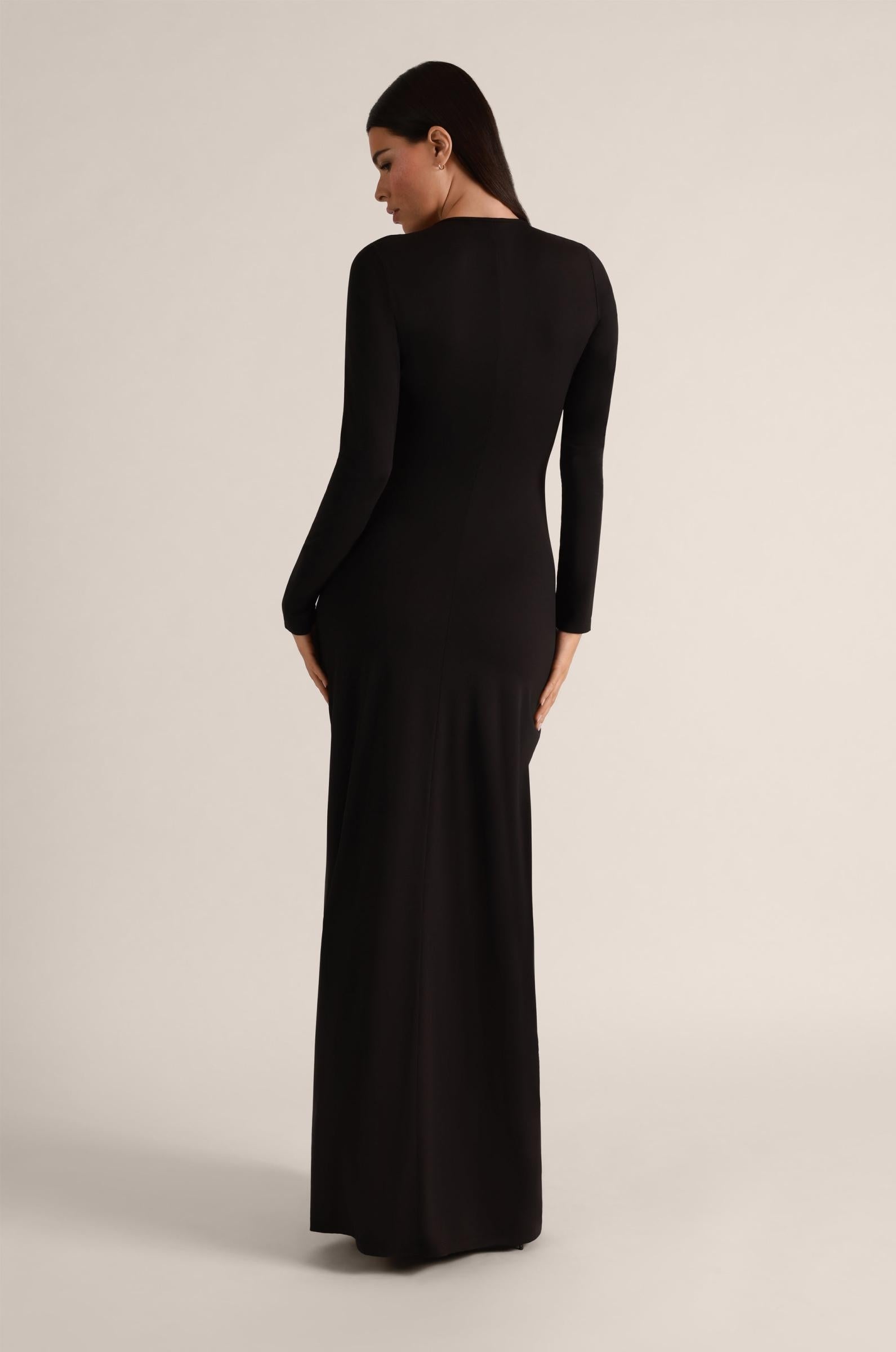 Echauffe Open Long Gown Black - 3