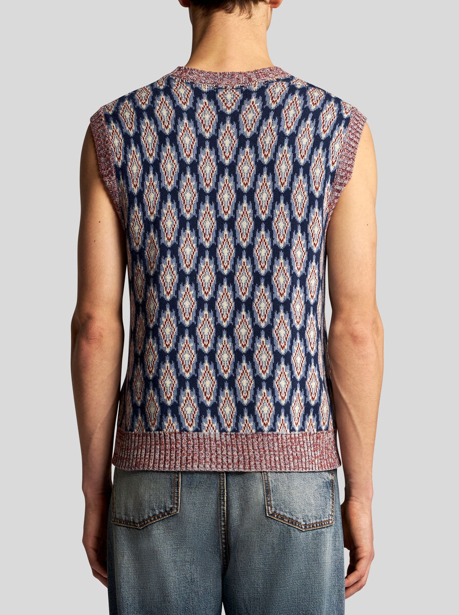 KNIT JACQUARD WAISTCOAT - 4