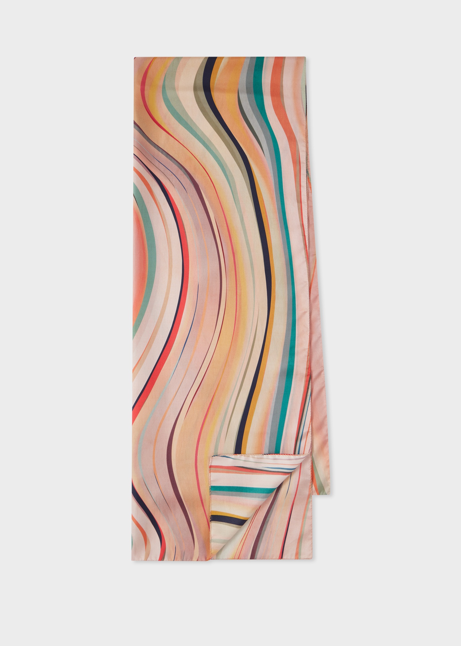 Women's Dusky Pink 'Swirl' Silk Twill Scarf - 2