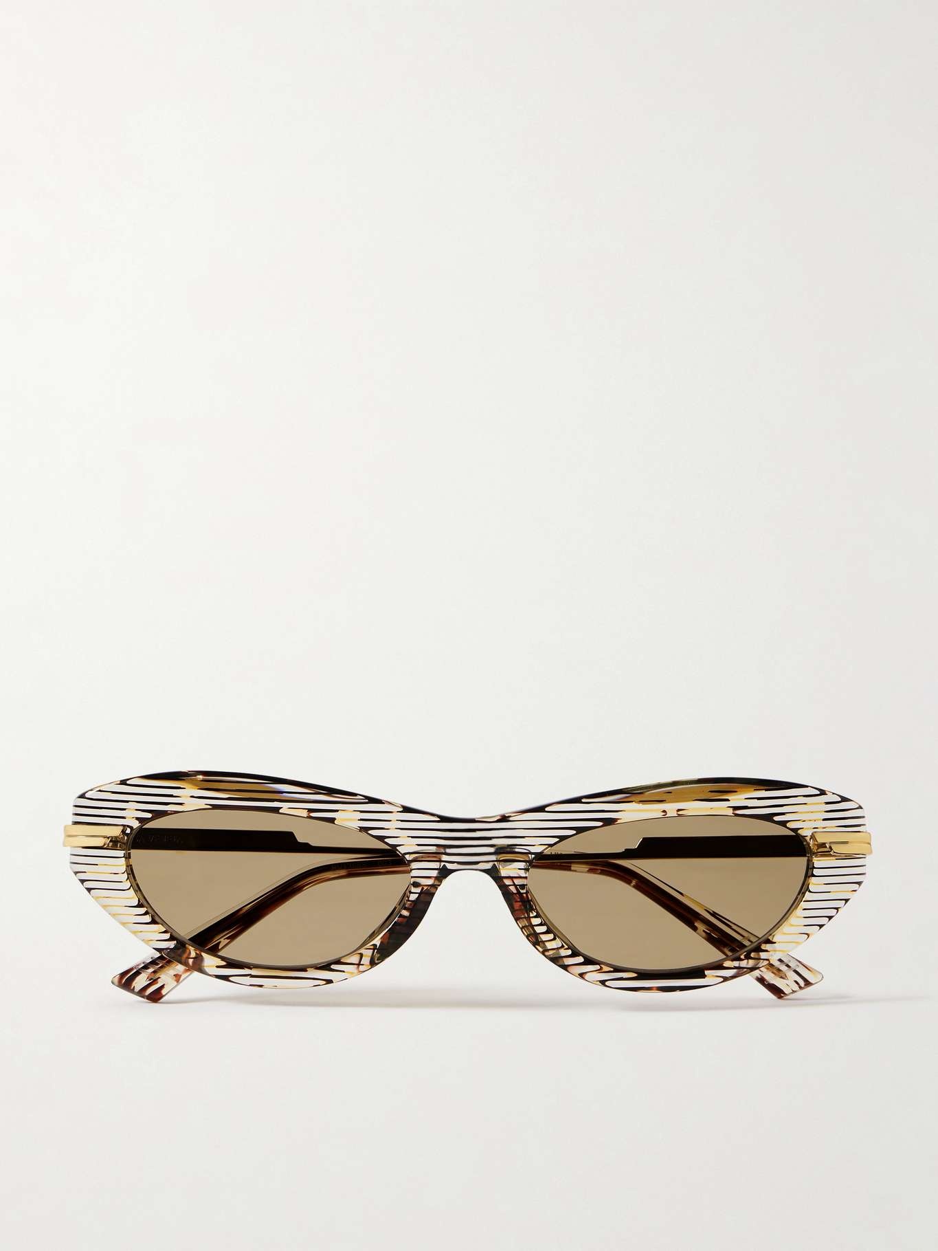 Cat-eye acetate and gold-tone sunglasses Tortoiseshell - 1