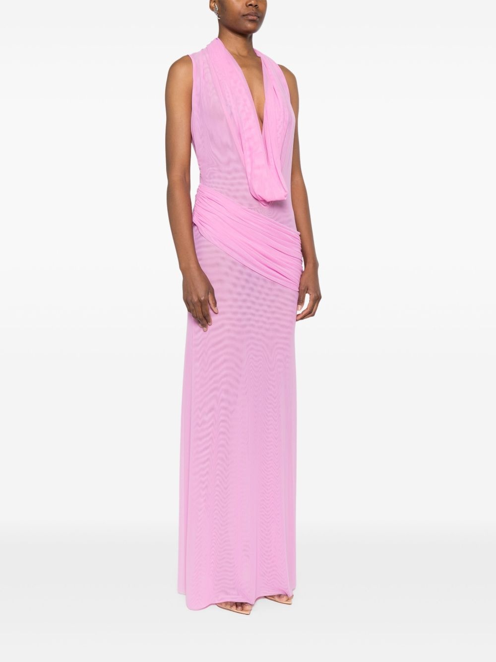 semi-sheer maxi gown - 3