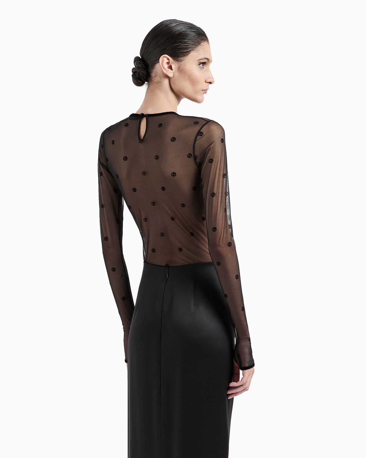 Long-sleeved bodysuit with all-over GA logo - 3