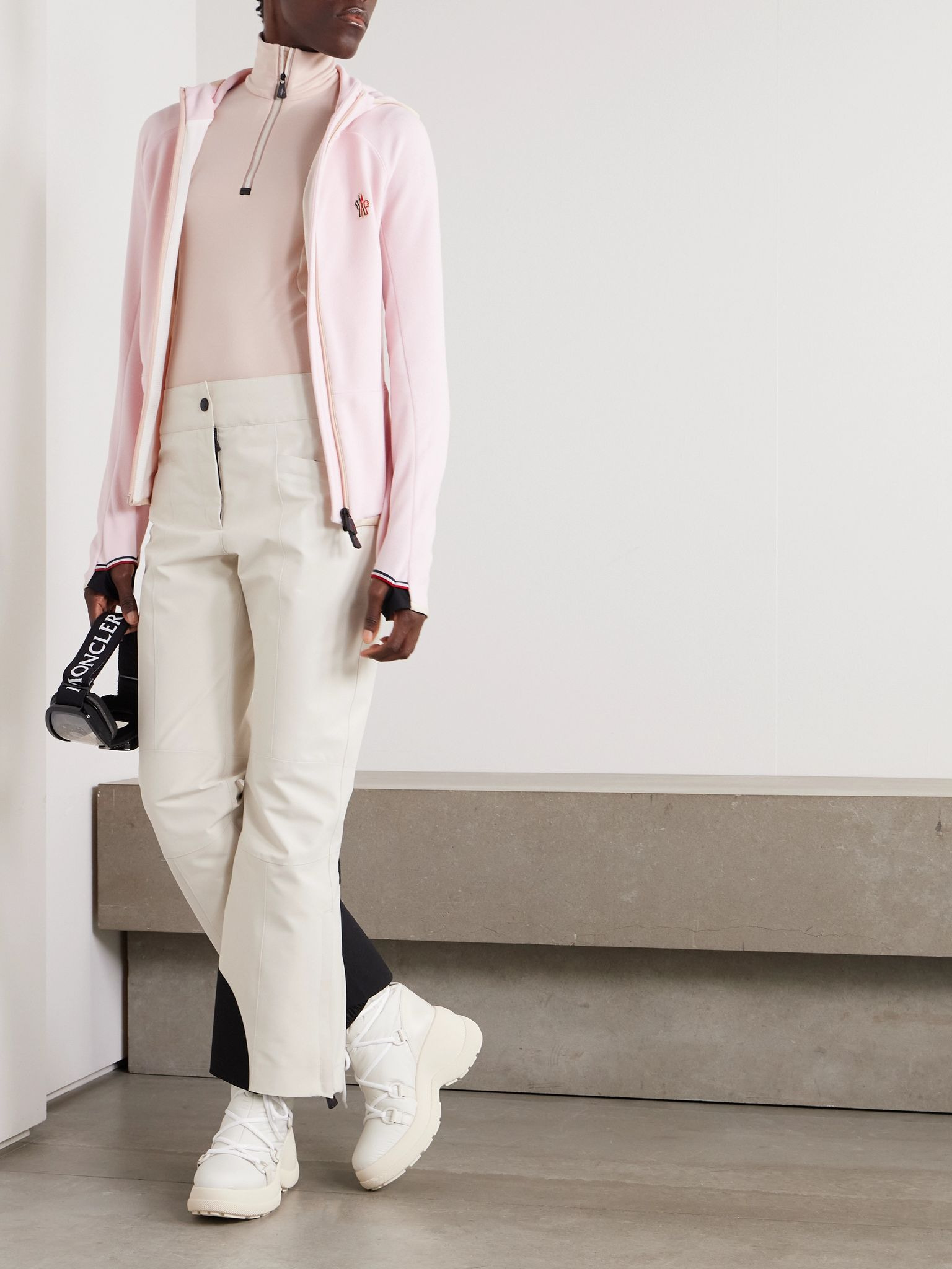 Appliquéd hooded fleece jacket Pink - 2