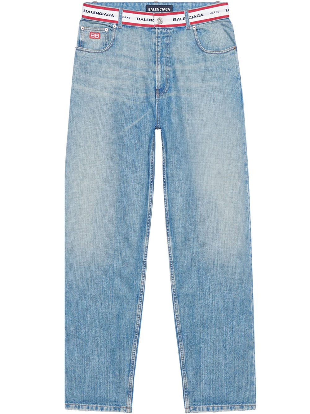 logo-waistband straight-leg jeans - 1