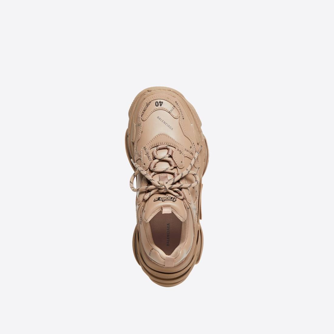 Women's Triple S Sneaker Allover Logo in Beige - 5