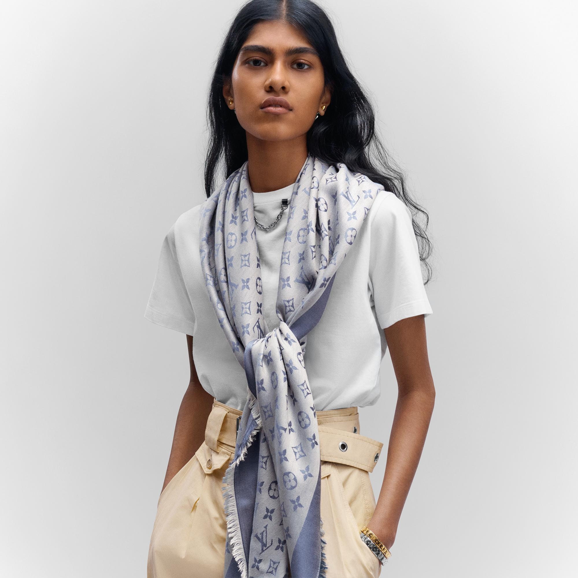 Louis Vuitton Monogram Denim Shawl | REVERSIBLE