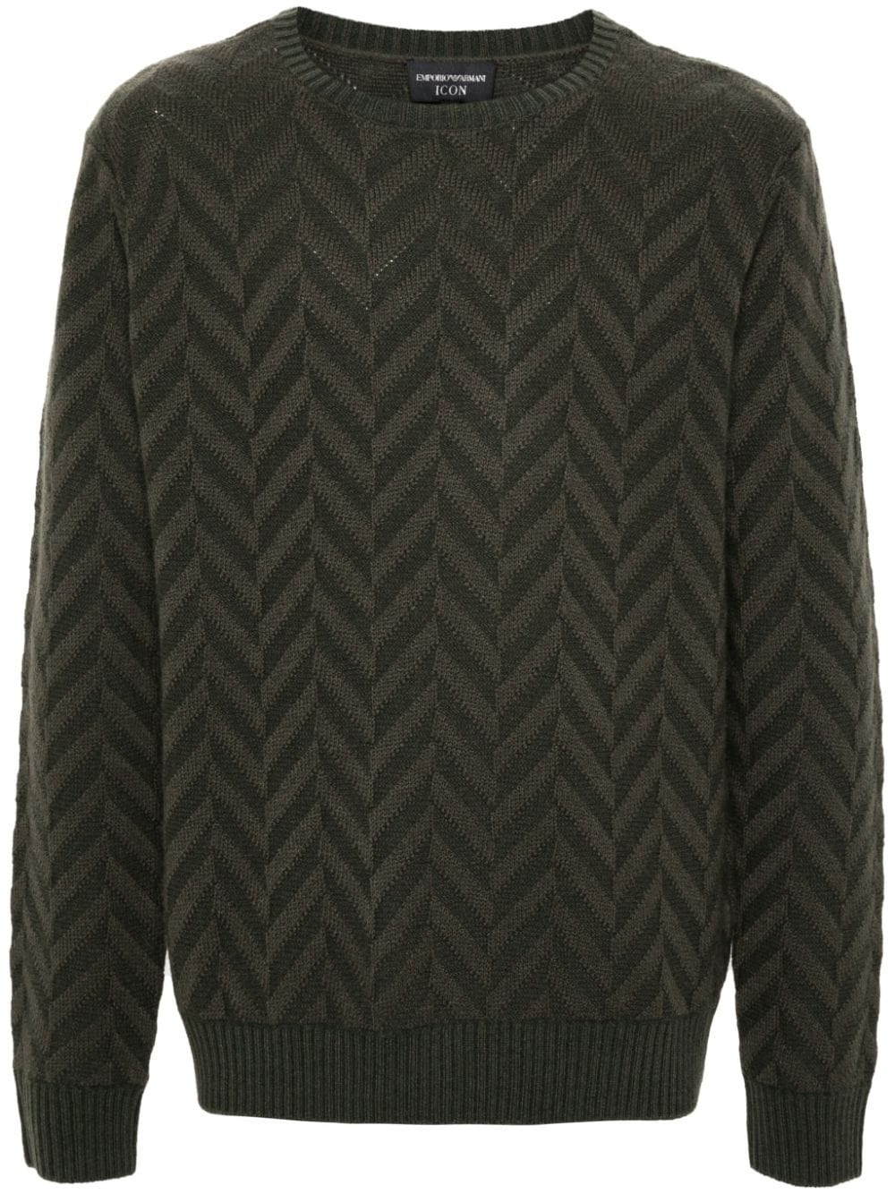 herringbone-pattern sweater - 1