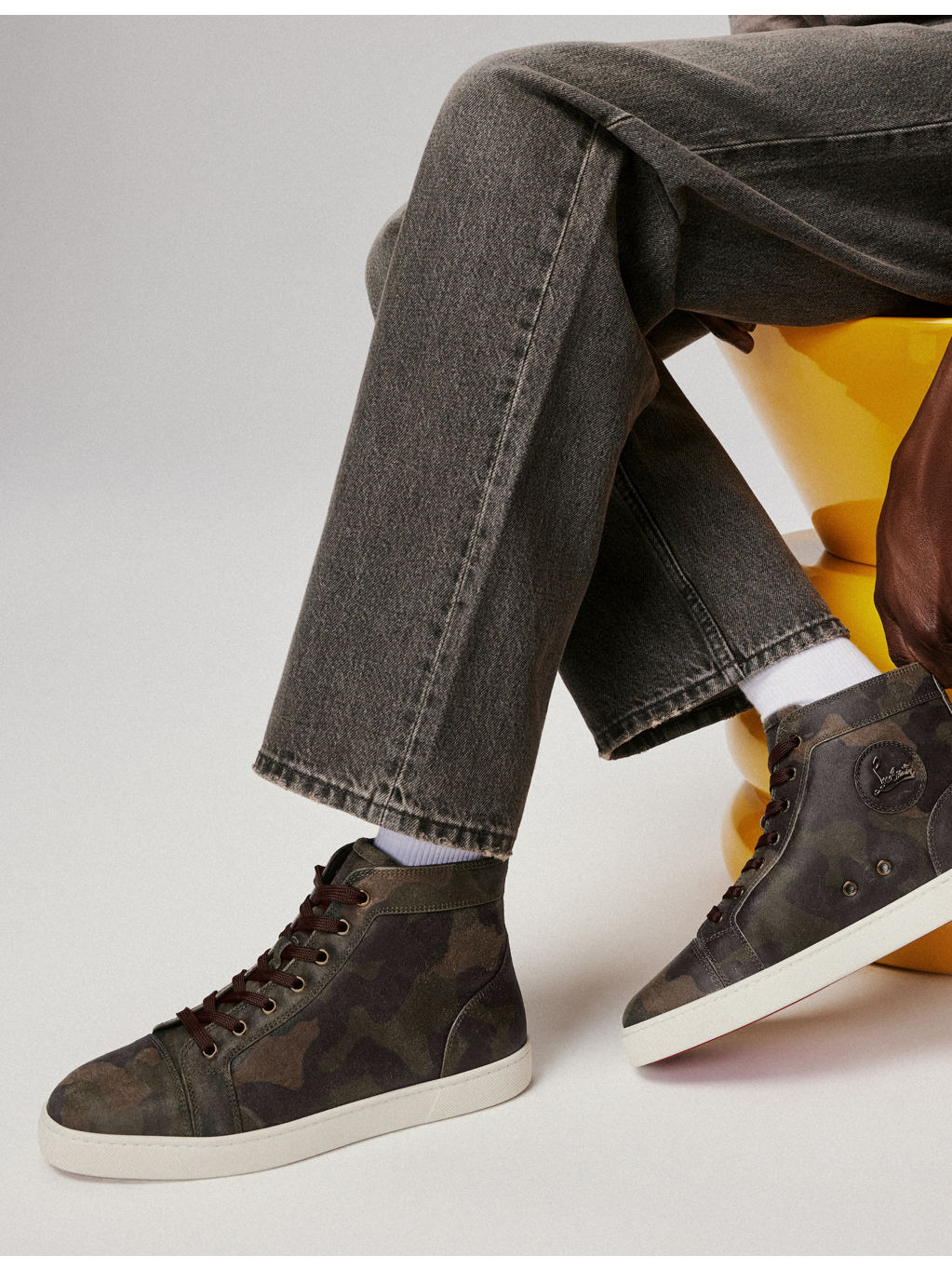 Louis Crosta Camouflage High-Top Leather Sneakers - 6