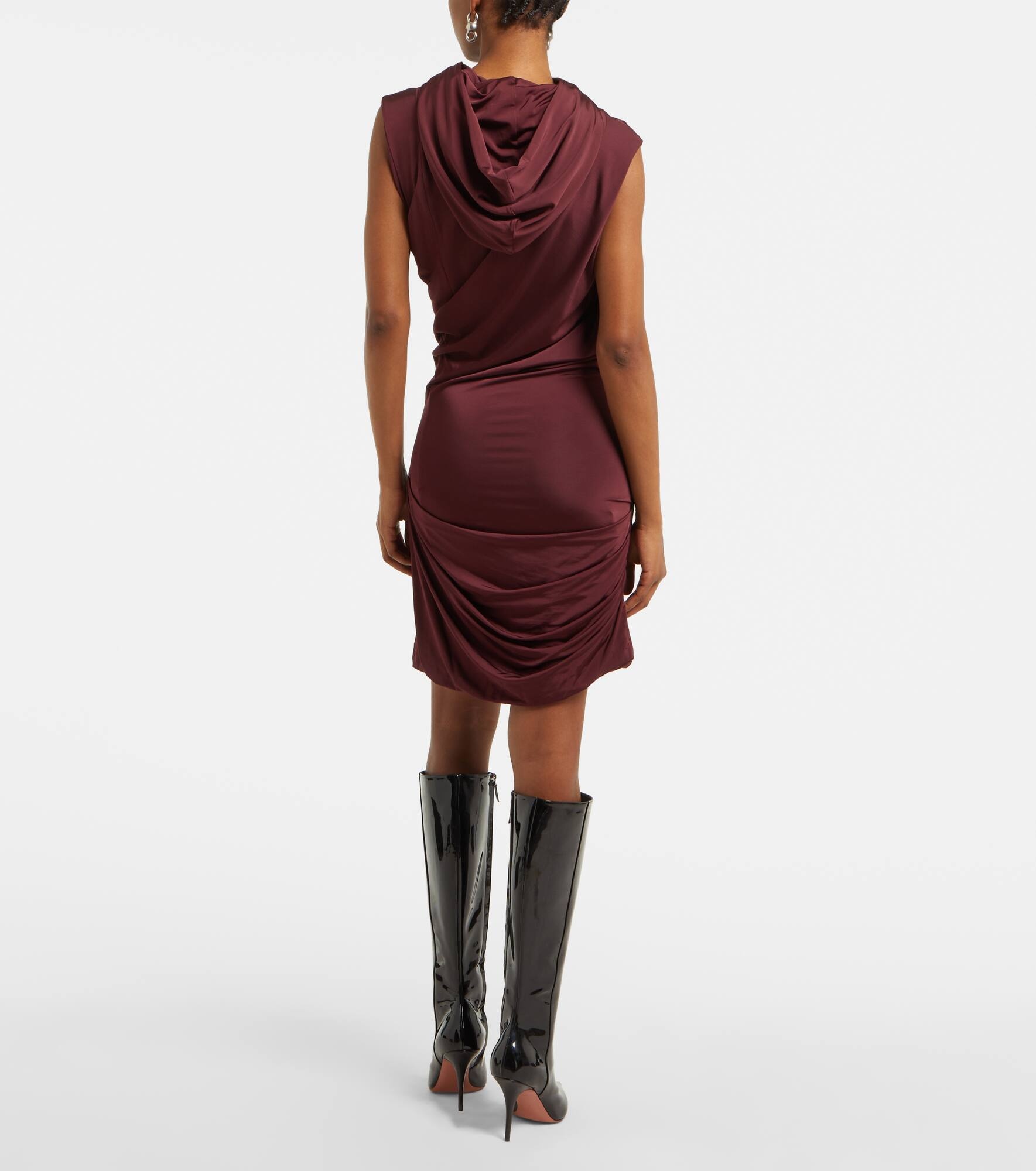 Hooded draped minidress - 3