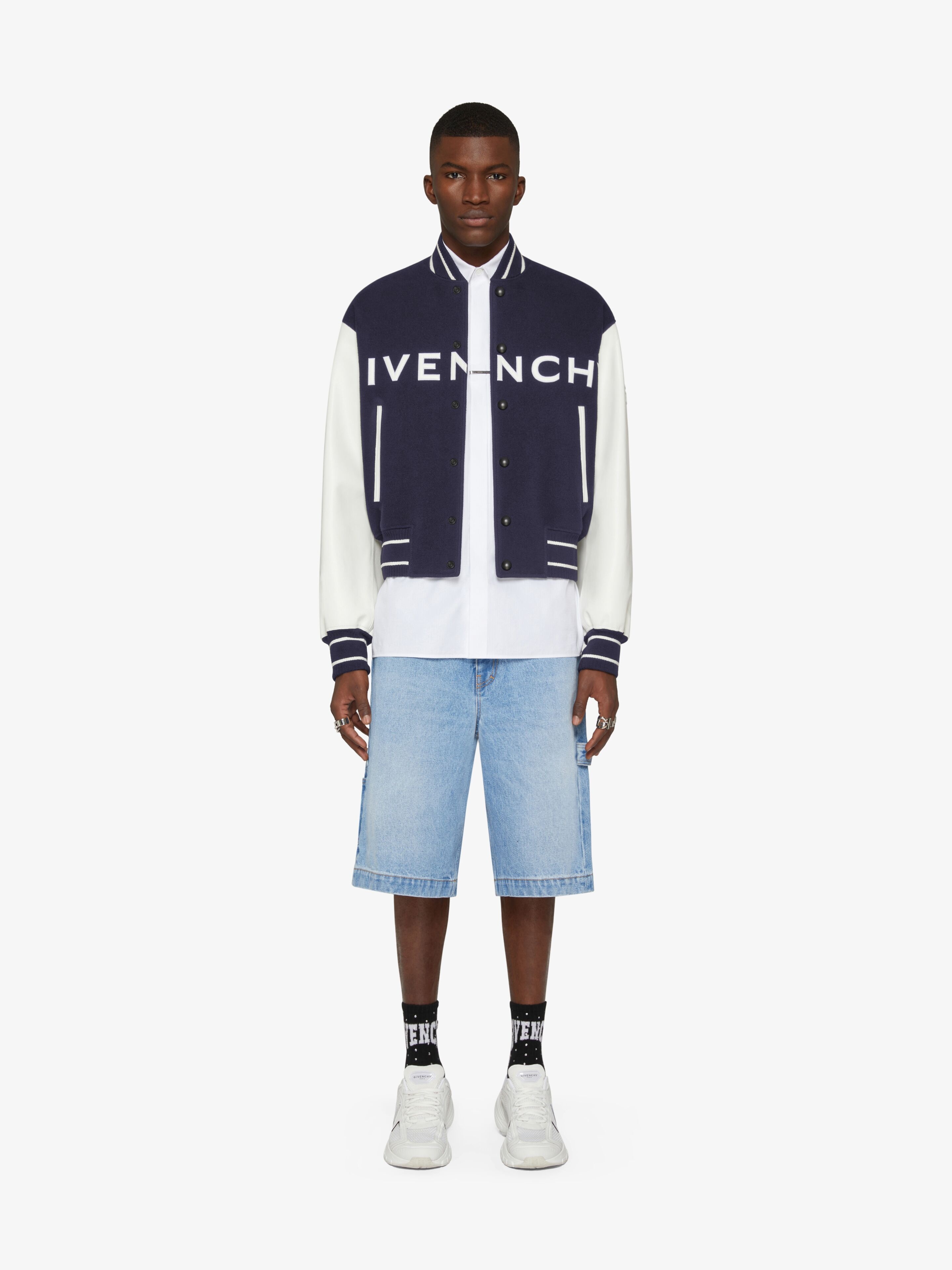 GIVENCHY VARSITY JACKET IN WOOL AND LEATHER - 2