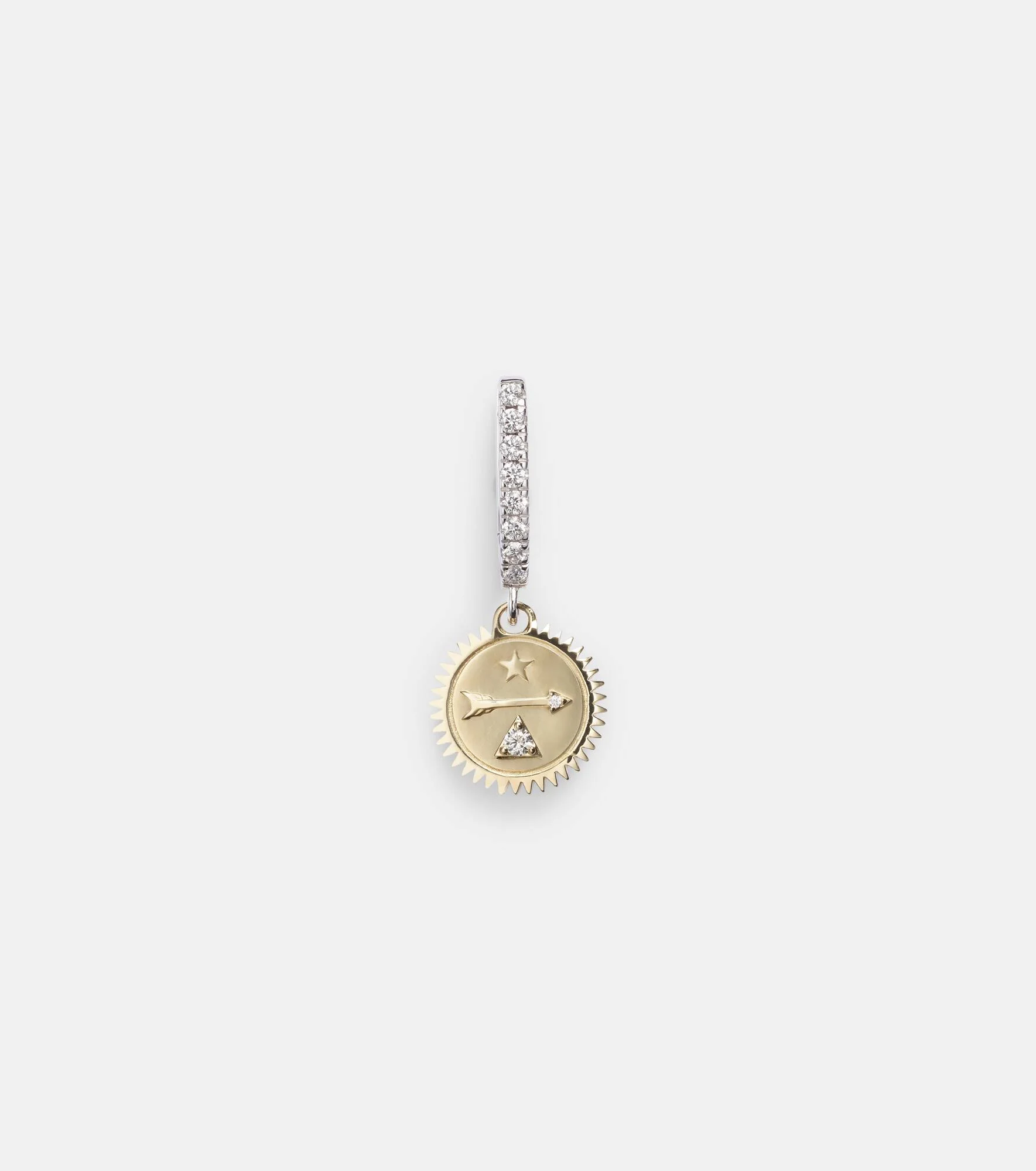 Dream Mini 18kt yellow and white gold single earring with diamonds - 1